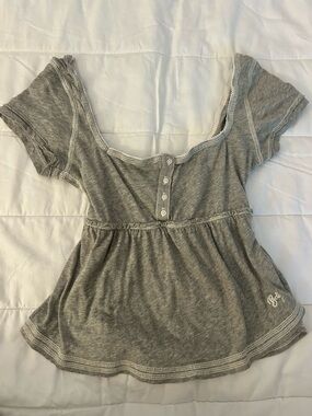 Gray babydoll top